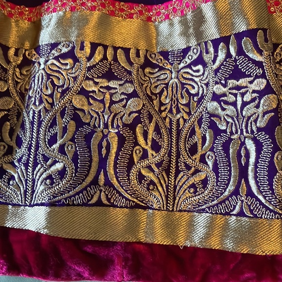 Purple with pink net Indian dress with dupatta Indian size xl - Picture 3 of 5